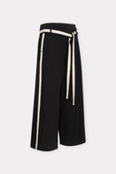 Calça Cropped de Malha dom Detalhe de Gorgurão