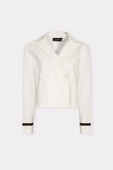 Camisa Blazer de Algodão com Listras Bicolores