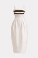 Vestido de Algodão com Listras Bicolores