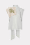 Camisa sem Mangas com Bordado Herbário