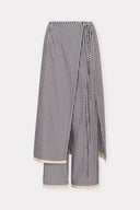 Calça Saia de Tricoline Listrada