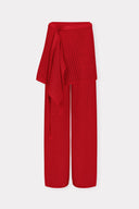 Calça com Basque Removível Tricô Tela