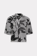 Blusa Polo Tricô Jacquard Botânico