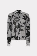 Camisa Gravata em Tricô Jacquard Botânico