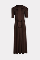 Vestido em Tricô Liso com Sobreposição