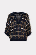 Polo de Tricô Bordada com Fio de Seda