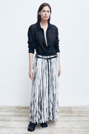 Saia de Tricô com Franjas P&B