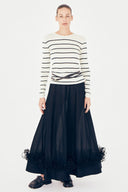 Blusa Manga Longa Tricô Listrado