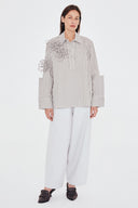 Camisa Polo Tricoline Listrada Herbáceas