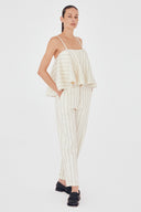 Blusa Godê de Sarja Risca de Giz Pespontada