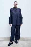 Camisa Jeans e Calça Ampla Jeans