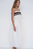 Vestido de Algodão com Listras Bicolores