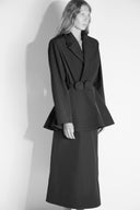 Blazer de Nylon com Cinto Confetes e Saia com Basque Removível de Nylon e Cinto Confetes