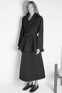 Blazer de Nylon com Cinto Confetes e Saia com Basque Removível de Nylon e Cinto Confetes